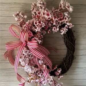 Pink Floral Cherry Blossom 🌸 Wreath